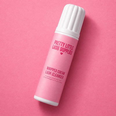 Pretty Little Lash Supplies Whipped Cream Lash Cleanser in white, gentle foam formula for lash care and cleansing.
